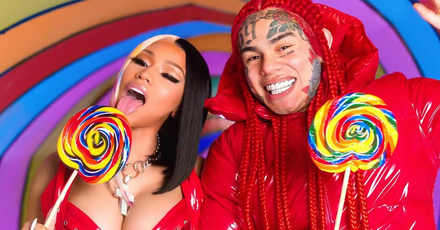 Поедание конфет на скорость и котята в новом клипе 6ix9ine и Ники Минаж