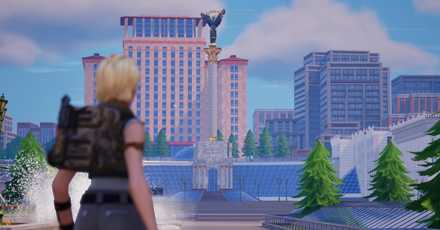 Майдан Незалежності, відтворений у грі Fortnite