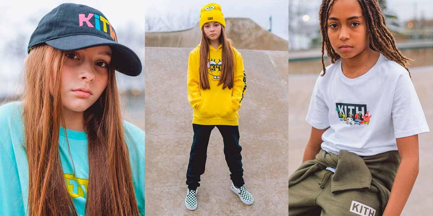 Первый взгляд: Детская коллекция KITH x Губка Боб Квадратные Штаны