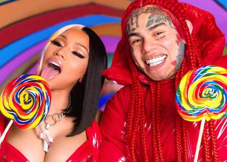 Поедание конфет на скорость и котята в новом клипе 6ix9ine и Ники Минаж