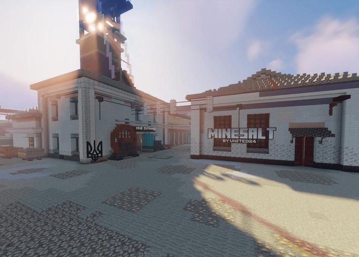 Шахти Соледара, відтворені у Minecraft
