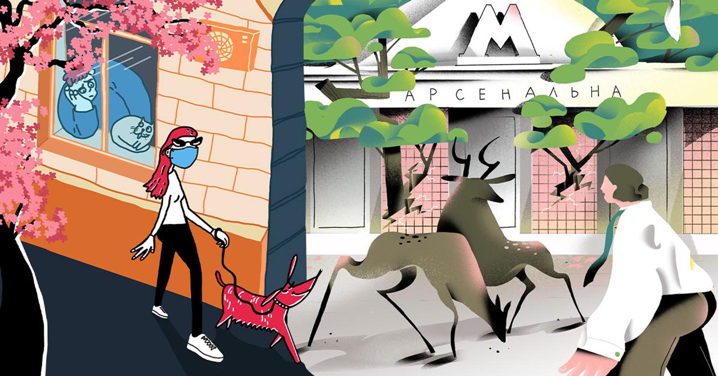 Sergiy-Maidukov-dtf-magazine Посмотрите на карантинный Киев в стиле обложек The New Yorker
