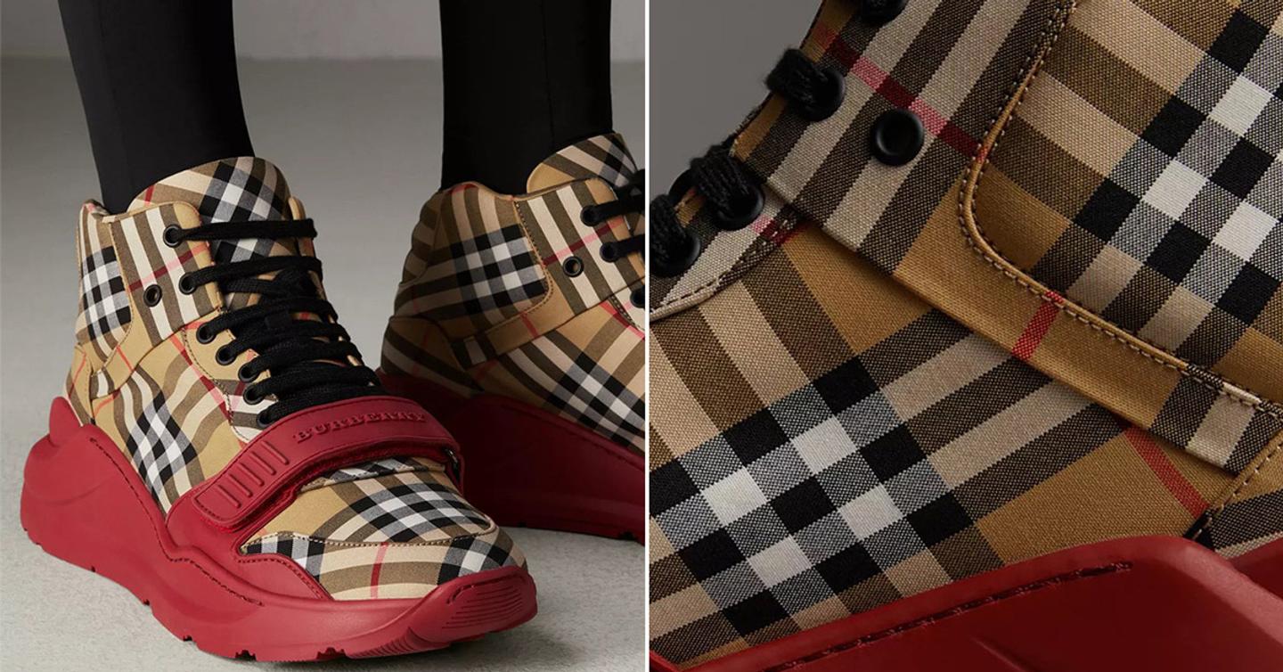 Первый взгляд: Высокие кроссовки Burberry Vintage Check
