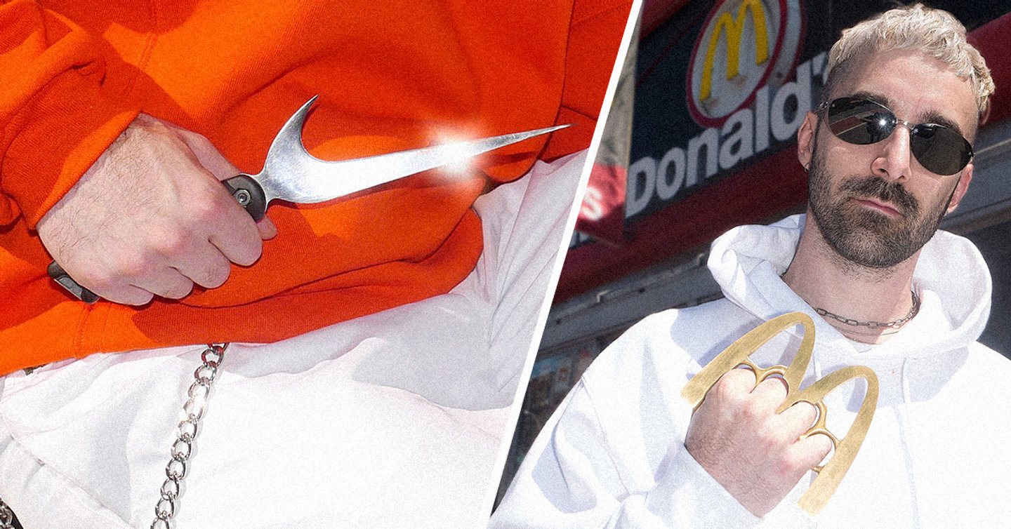 Оружие из логотипов: нож Nike, кастет McDonald’s, лом Facebook и сюрикен Mercedes