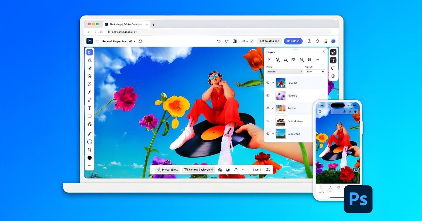 Adobe випустила безоплатну версію Photoshop для смартфонів з інтегрованим ШІ