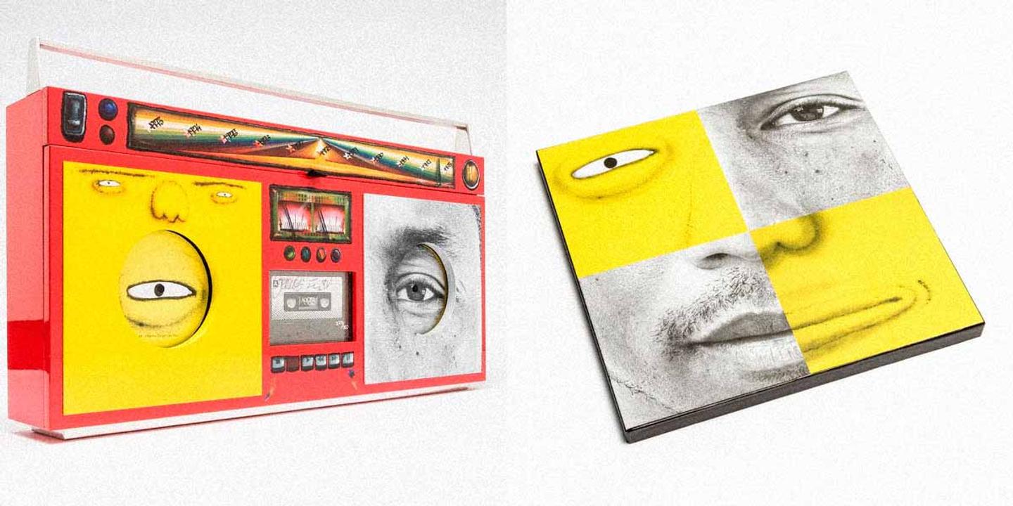 jr_os_gemeos_farrell_boombox_header Os Gemeos, JR и Фаррелл представили футляр для пластинок в виде бумбокса