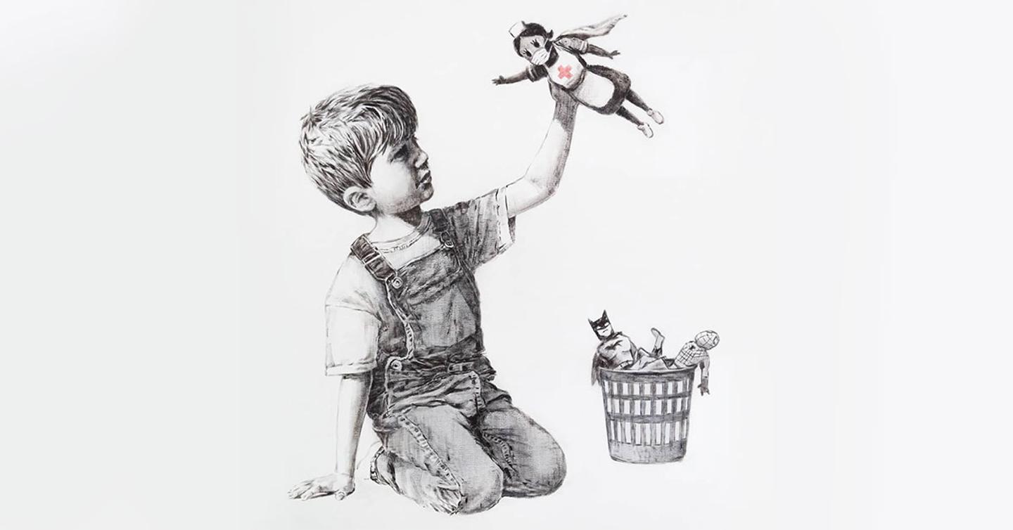 banksy-dtf-magazine Бэнкси нарисовал новую картину. Ее нашли в британской больнице вместе с запиской
