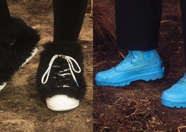 Первый взгляд: Пушистые кеды и резиновые ботинки от AMBUSH и Converse