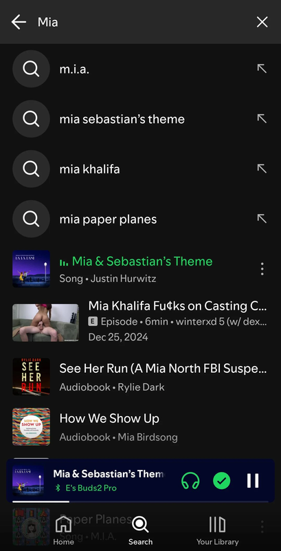 Пошук порно в Spotify