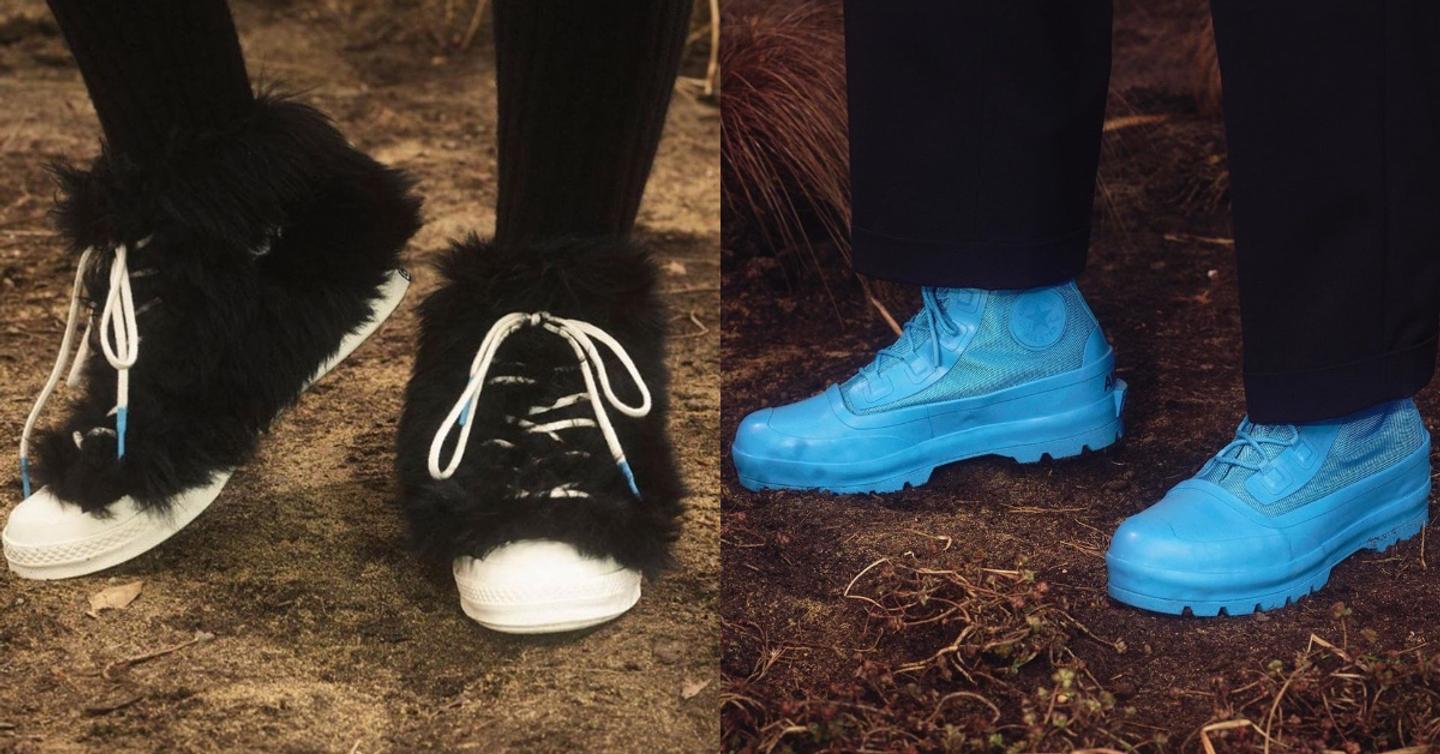Первый взгляд: Пушистые кеды и резиновые ботинки от AMBUSH и Converse