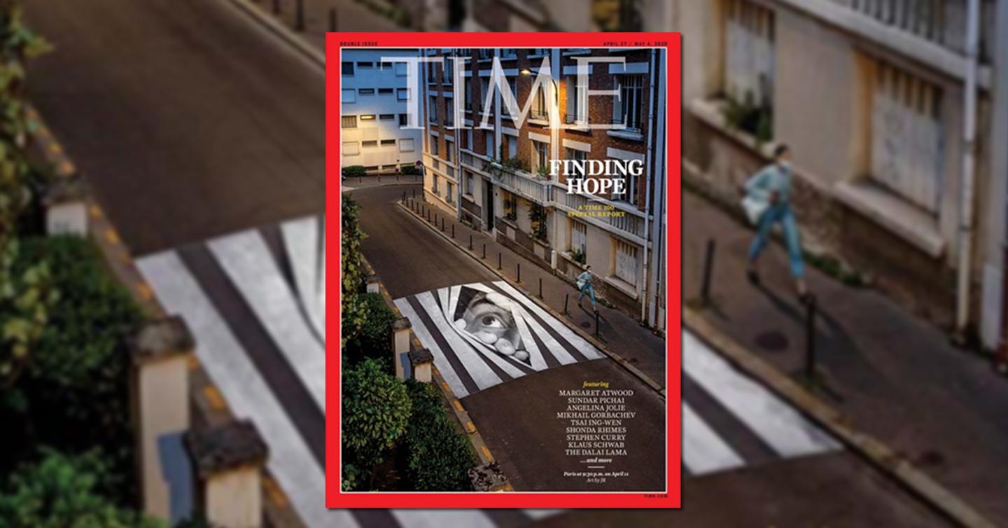 time-dtf-magazine Уличный художник JR создал новую обложку TIME. Ее посвятили самоизоляции