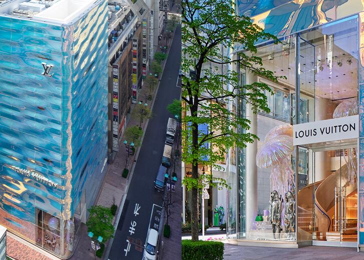 LV-tokyo-1-dtf-magazine (1) Louis Vuitton открыл новый магазин в Токио. Его фасад имитирует поверхность воды
