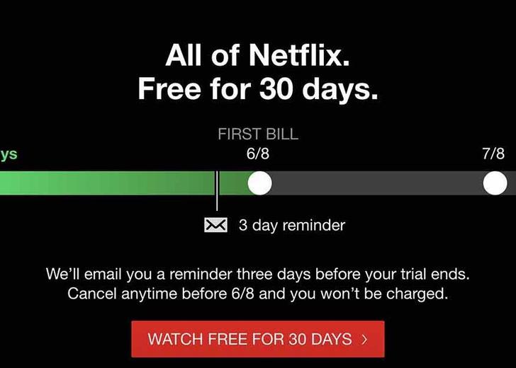 Netflix отменил бесплатный пробный период