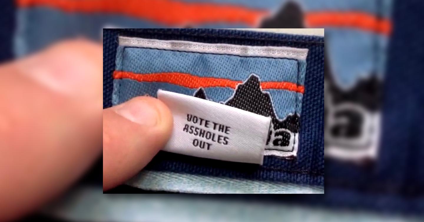 Patagonia спрятала на бирках призыв голосовать против «придурков»