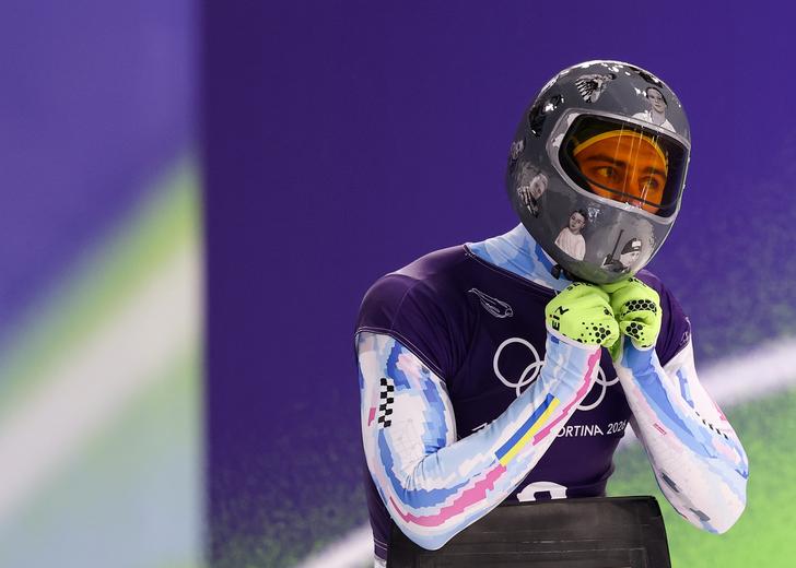 Skeleton Training - Milano Cortina 2026 Winter Olympics: Day 4 Владислав Гераскевич