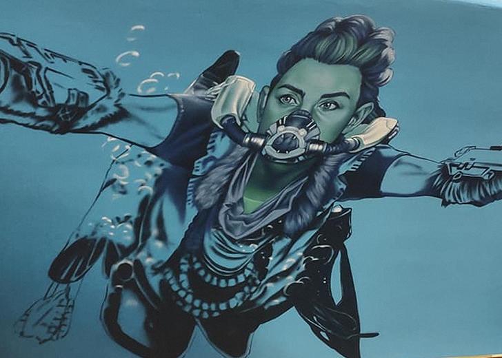 mural-dtf-magazine В киевском метро нарисовали мурал к релизу Horizon Forbidden West