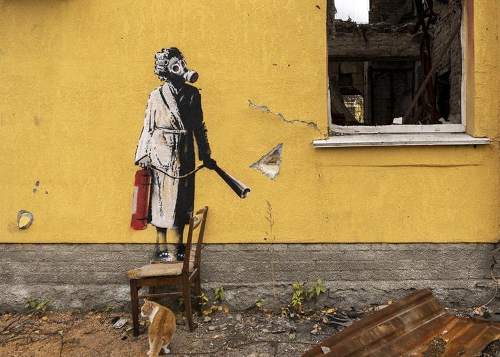 95BC5F9D-B986-43E2-A64C-384C6EFA119A Зрізану роботу Banksy в Гостомелі оцінили в понад 9 мільйонів гривень