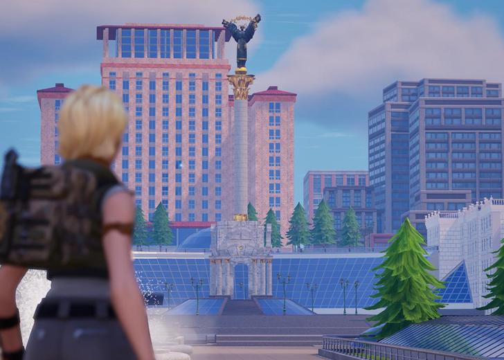 Майдан Незалежності, відтворений у грі Fortnite