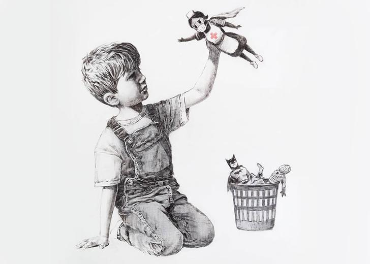 banksy-dtf-magazine Бэнкси нарисовал новую картину. Ее нашли в британской больнице вместе с запиской