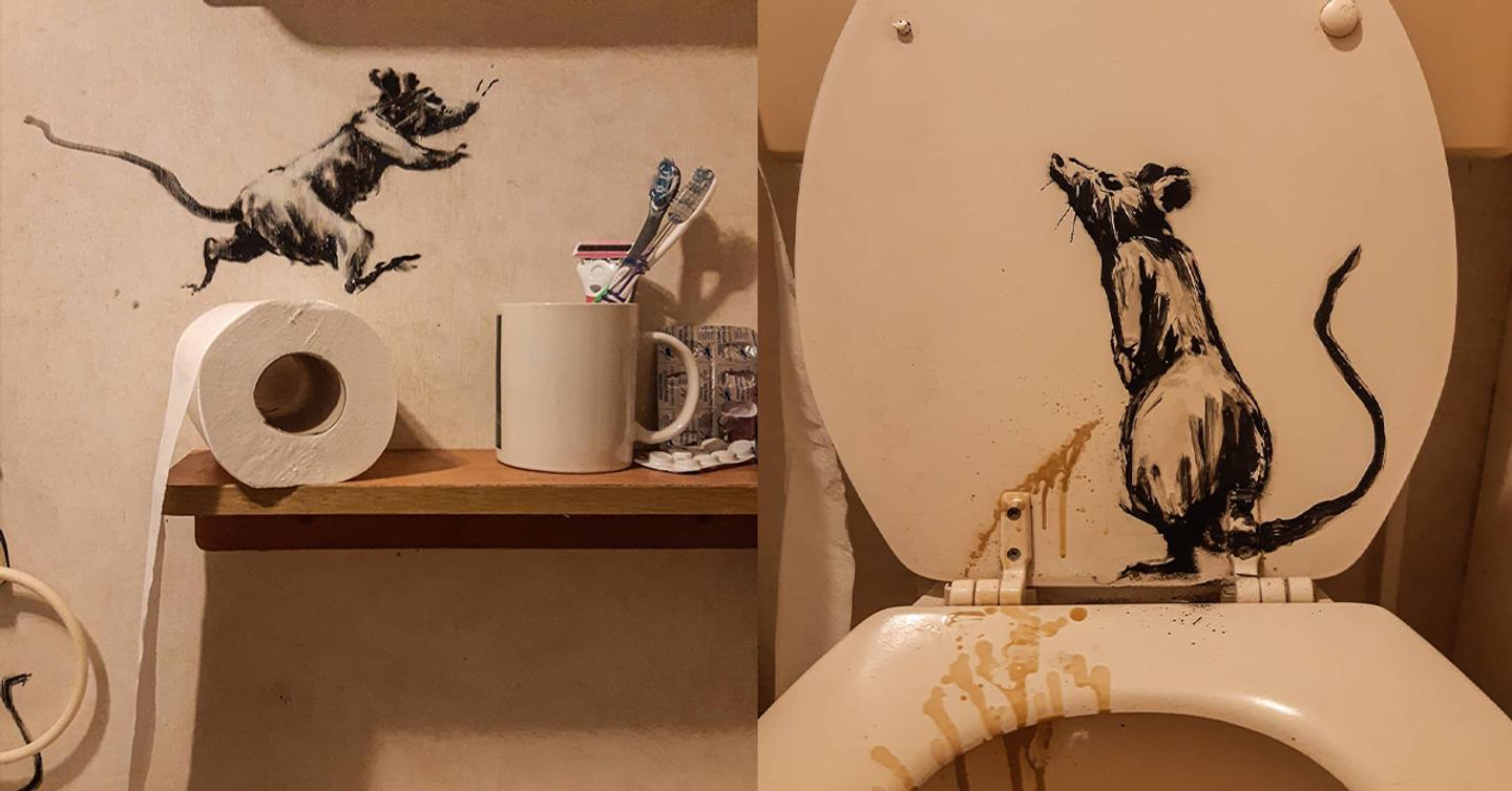 banksy-dtf-magazine Чем Бэнкси занимается на карантине? Рисует граффити дома