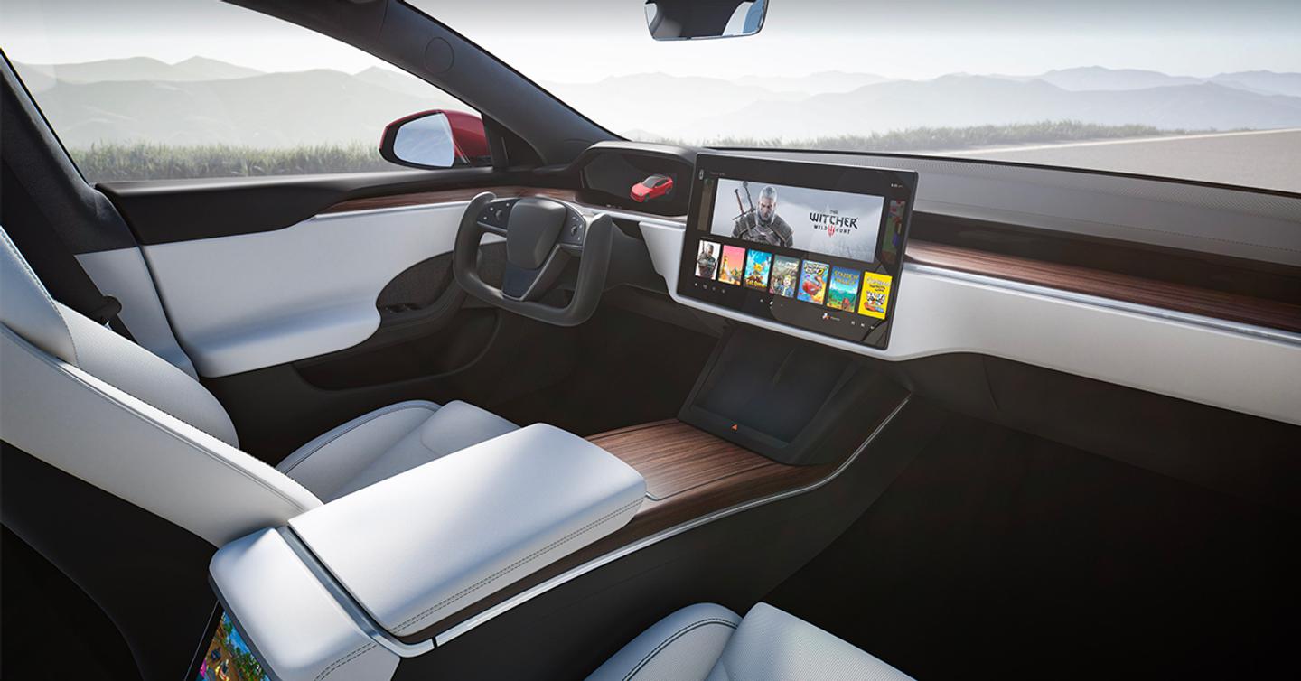 Tesla-s-dtf-magazine В новой Tesla можно будет сыграть в Cyberpunk 2077 и «Ведьмака 3»