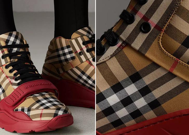 burberry Первый взгляд: Высокие кроссовки Burberry Vintage Check